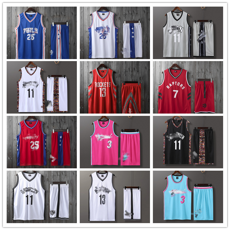 Summer adult basketball suit set basketball net heat Clippers rocket Jersey student team competition suit wholesale