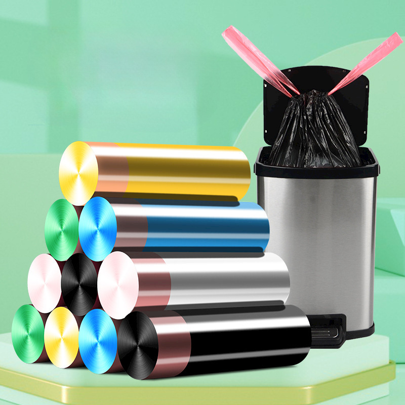 Drawstring garbage bag disposable thickened garbage classification kitchen garbage automatic closing garbage bag portable plastic bag Drawstring garbage bag disposable thickened garbage classification kitchen garbage automatic closing garbage bag portable plastic bag