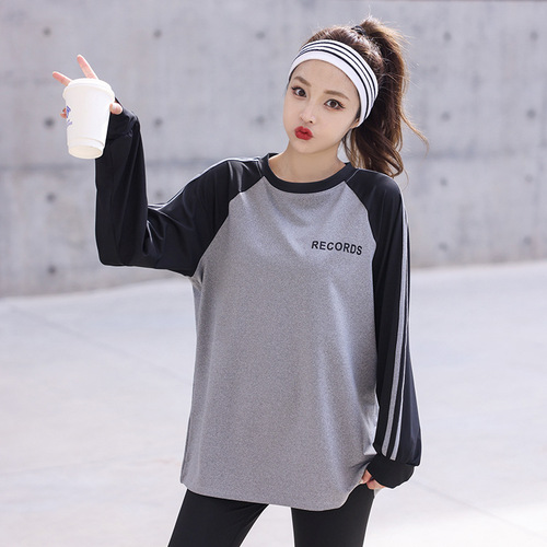 Women's Outdoor Yoga Top, Loose Plus Size Long Sleeve Outerwear Fitness Clothes, Wholesale New Arrival