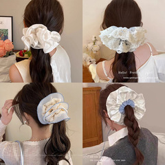 高級レースヘアゴム韓国特大クリームバレエ風ヘアロープカチューシャボールヘアアクセサリー