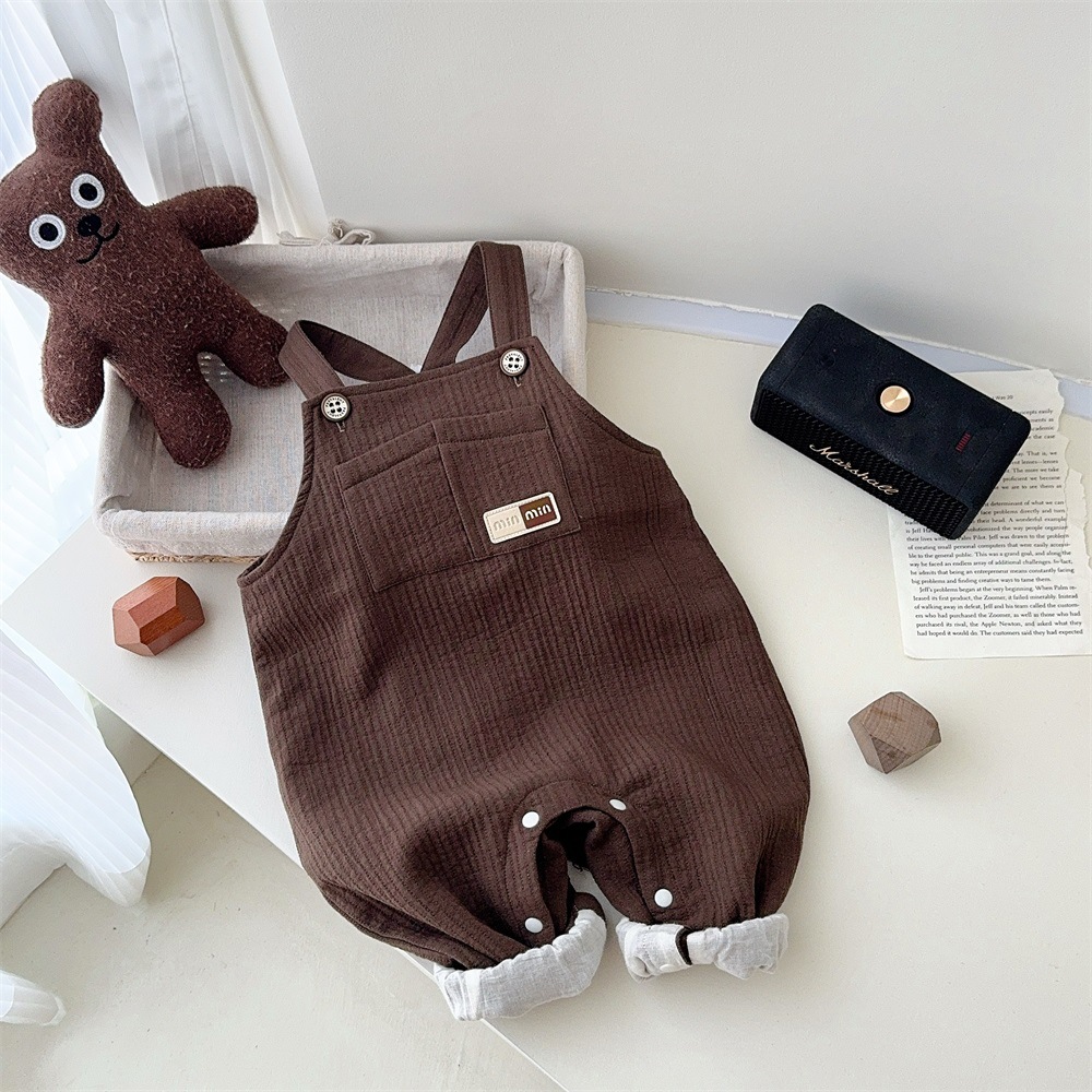 Ropa para niños primavera y otoño niño Maillard traje babero traje suéter traje de otoño de tres piezas traje de salida