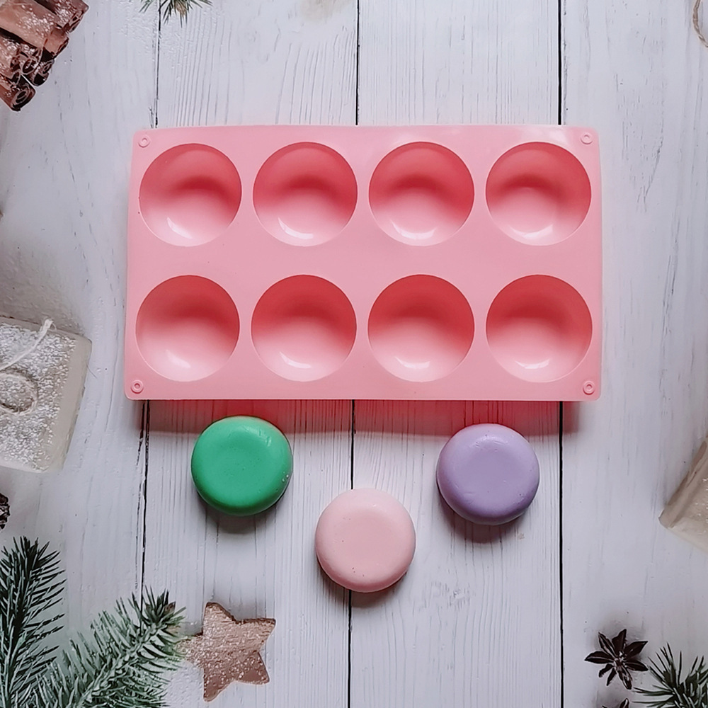 Silicone 8 con fondo plano semicircular 129 pastel chocolate molde de silicona postre pastel decoración cocina molde de horneado