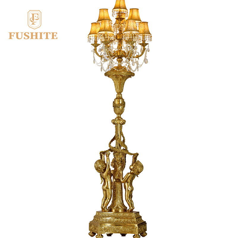 European Atmospheric Crystal Lamp, Retro Floor Lamp for Living Room and Bedroom, Palace Classical Style Lamps