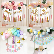 寶寶生日裝飾場景布置一周歲背景牆派對女孩兒童ins網紅主題氣球