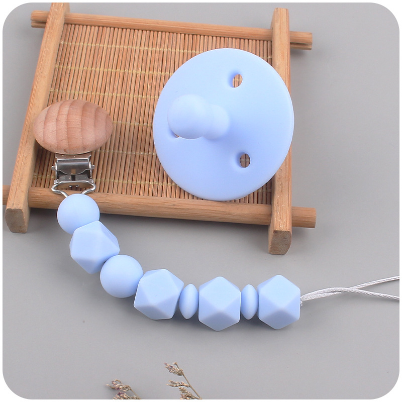 Suministros para bebés chupete DIY creativo bebé silicona mordedura molar pezón cadena pezón conjunto de dos piezas
