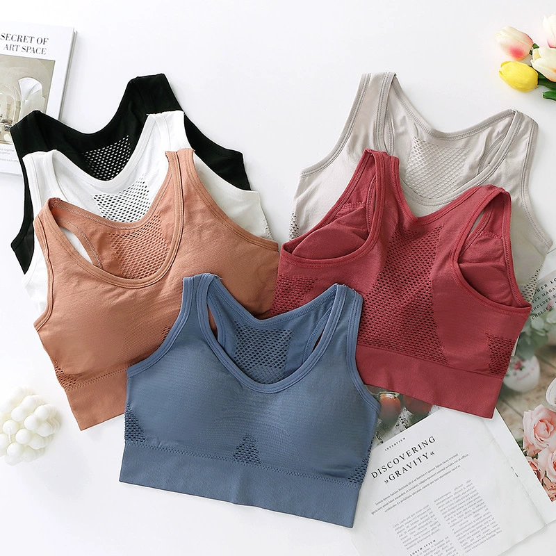 Красивое полое Спортивное нижнее белье на спине, Женский беговой противоударный жилет для йоги и фитнеса, без стального кольца, дышащий топ с трубкой для обертывания груди