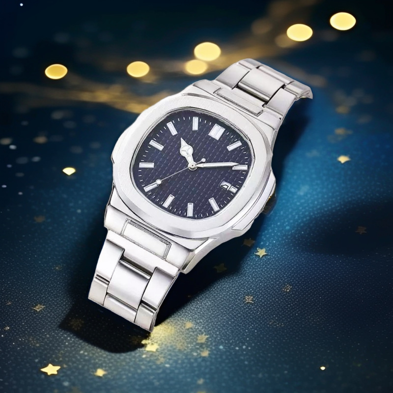 2025 New Square Sports Calendar Steel Band Watch Men's Steel Band Quartz Watch Manufacturer Spot Wholesale