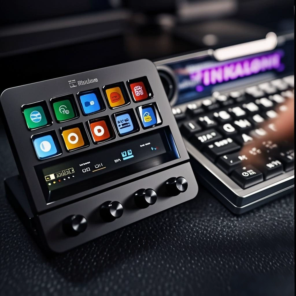 Programmable Keyboard N4E — Custom Macro Keyboard with Touchscreen Knob, Compact USB
