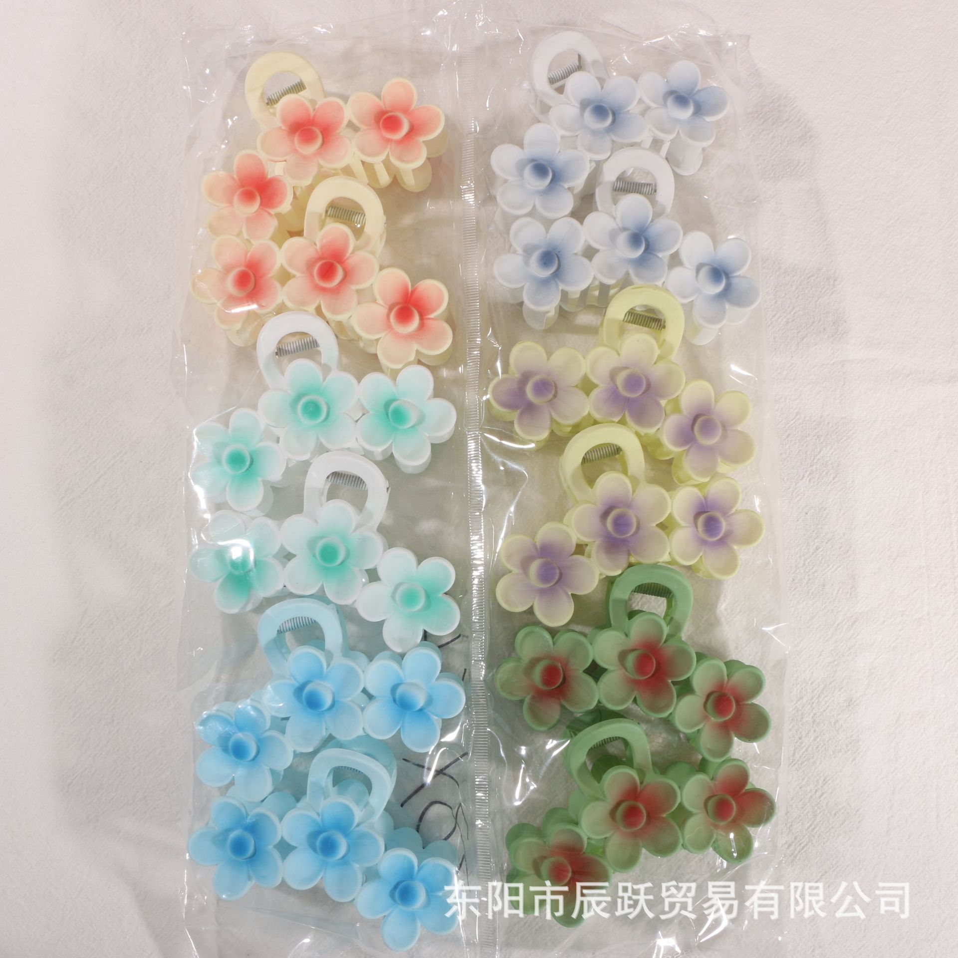 Nuevo color frangipani acrílico pinza para el cabello flor pinza de agarre de alta calidad elegante accesorio para el cabello de mujer pinza de tiburón de agarre lateral