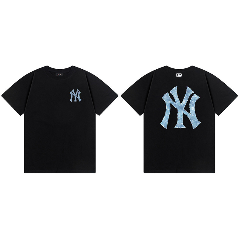 韓国新作MLBバックロゴ大プリントNY半袖Tシャツ男女兼用刺繍カジュアル半袖|undefined