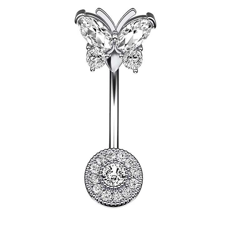 Pointed labret stud close-up product detail