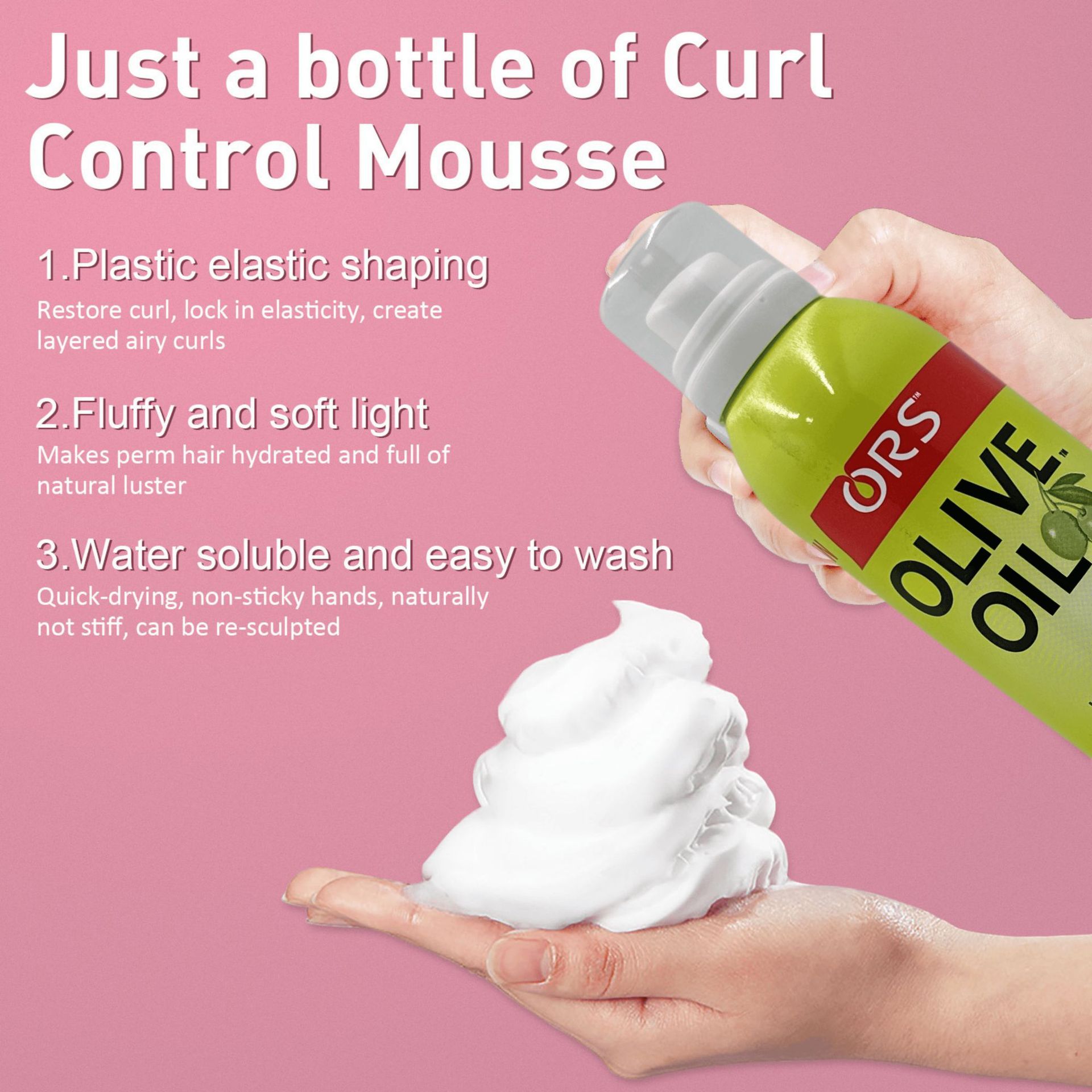 Transfronterizo único COCONUT espuma de coco mousse cera de cabello rizado humectante estilo esponjoso gel de cabello espuma cera de cabello