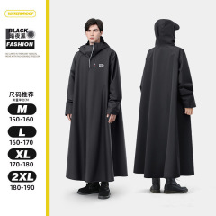 レインコート電動バッテリーカー厚みのあるロング全身防雨ワンピースアウターウェアオートバイライディングポンチョ男性と女性用