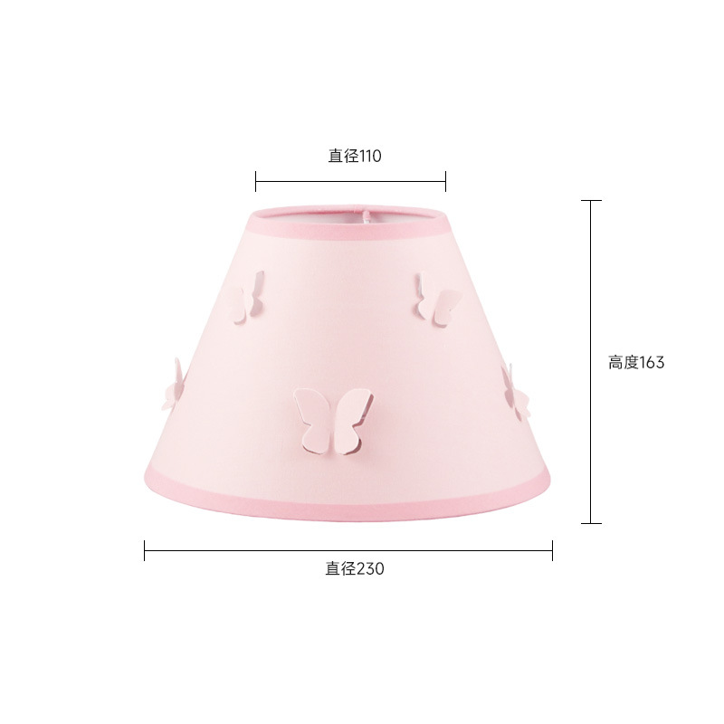 Lámpara de pie simple fabricante de pantallas de lámparas al por mayor sala de estar dormitorio tela de mariposa pantalla de lámpara accesorios de carcasa de pantalla de lámpara de hotel