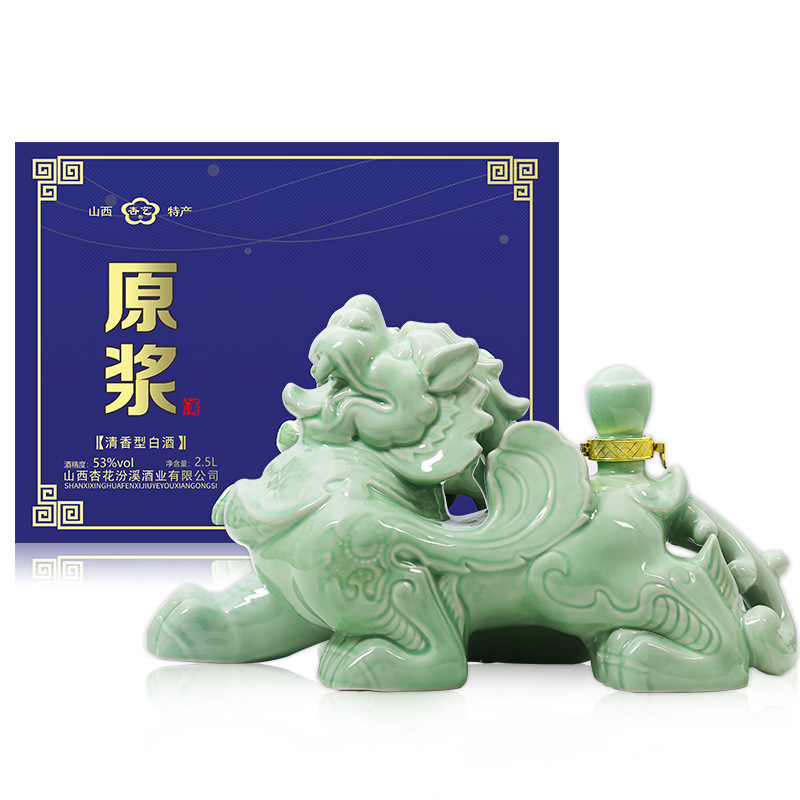 厂家直营批发杏艺53度2500ml貔貅清香型白酒整箱酒水代理一件代发