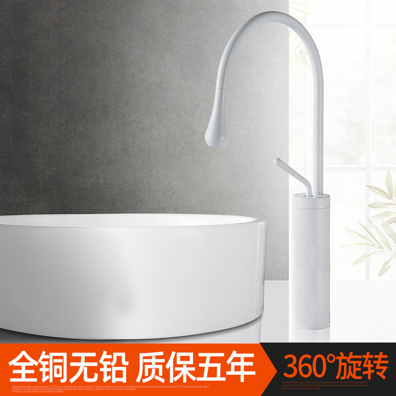 Factory wholesale copper single-hole washbasin hot and cold faucet table basin European-style paint chrome-plated rotating faucet Factory wholesale copper single-hole washbasin hot and cold faucet table basin European-style paint chrome-plated rotating faucet