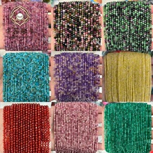 2mm3mm4mm天然石刻面小珠子 半成品切面散珠手工DIY串珠饰品配件