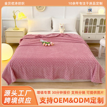 跨境金龟绒提花毯子冬天加厚舒适毛毯办公室家用厚款床品盖毯批发