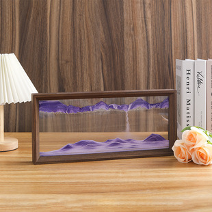 Glass crafts living room wine cabinet decoration quicksand painting office decompression hourglass home photo frame quicksand painting ornaments