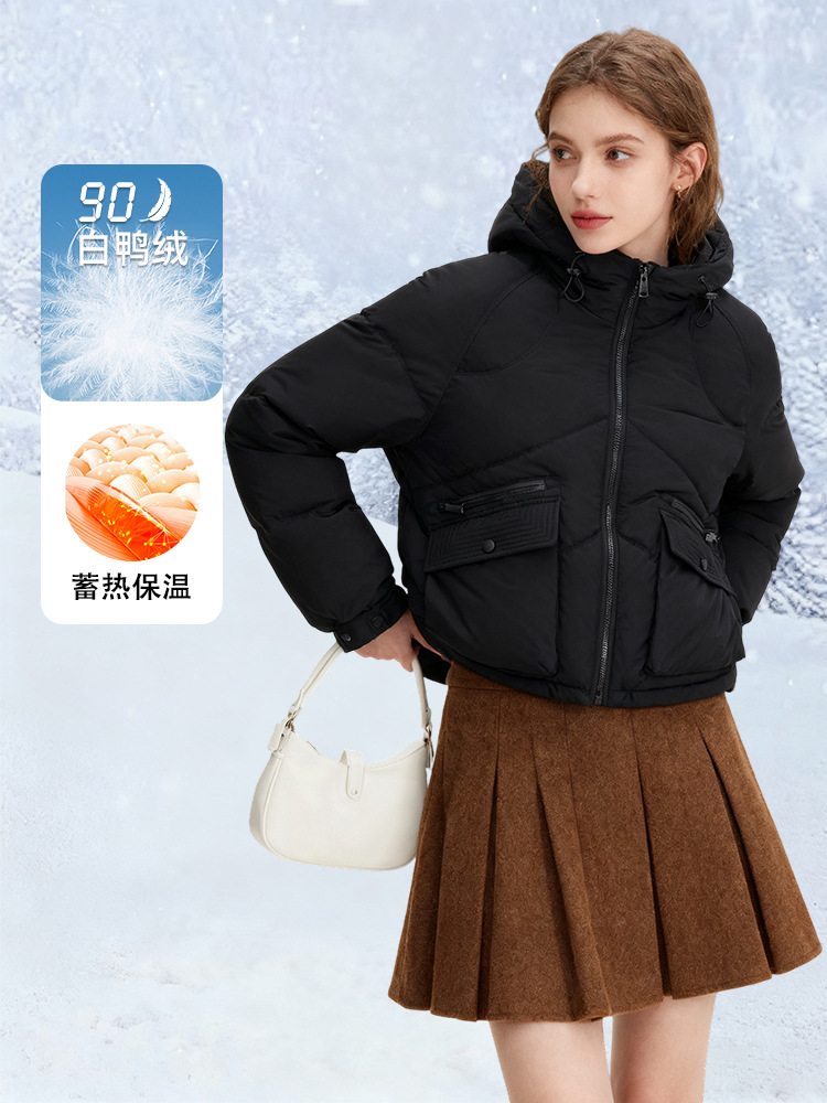 Chaqueta de plumón corta para hombre, plumón de pato blanco, casual, nuevo estilo para hombres y mujeres, chaqueta de plumón con capucha, protección contra el frío