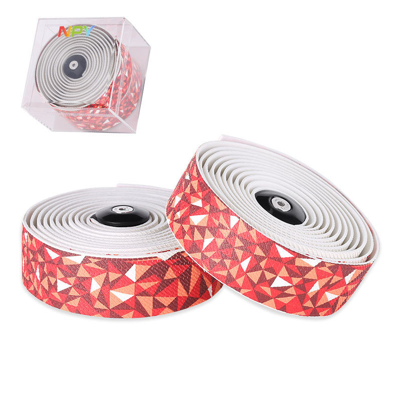 Npy carretera bicicleta mango cinturón pu gradiente color mango cinturón de alta elástico EVA antideslizante transpirable amortiguador bicicleta manejar cinturón