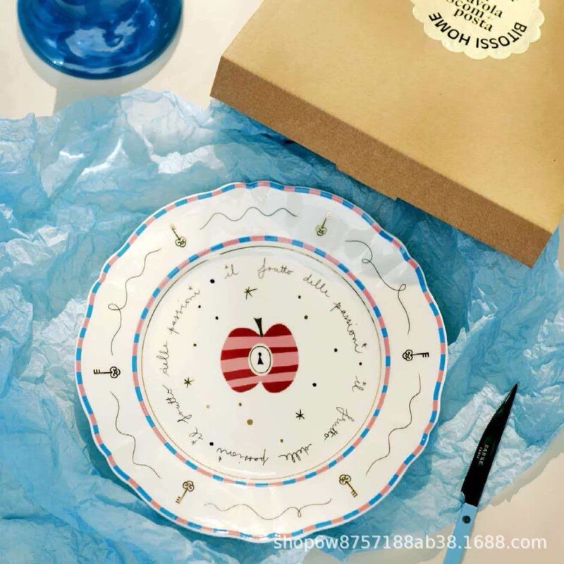Cross-Border Export Style Italian-Style Cake Plate Breakfast Dessert Fruit Plate Decorative Plate Cross-Border Export Style Italian-Style Cake Plate Breakfast Dessert Fruit Plate Decorative Plate