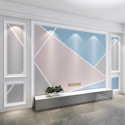 几何灰色线条电视背景墙纸现代简约墙布壁画3d立体影视墙壁纸|undefined