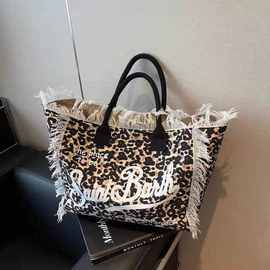 韩版时尚托特包2025简约新款女包个性豹纹手提包复古大容量单肩包