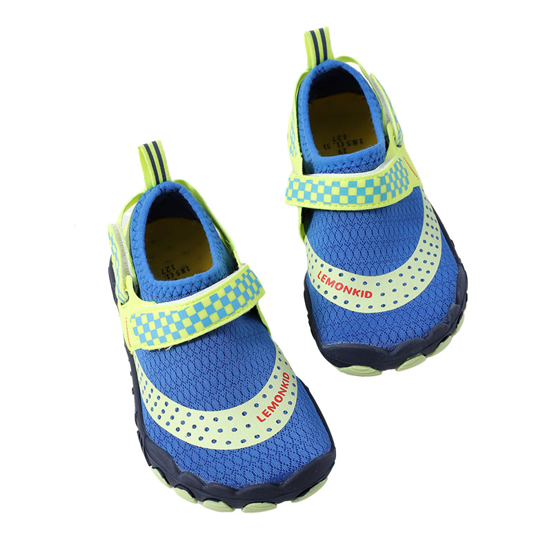 Bebé limón explosivo zapatos de agua para niños zapatos de nadar de malla suave antideslizante velcro zapatos de playa al por mayor