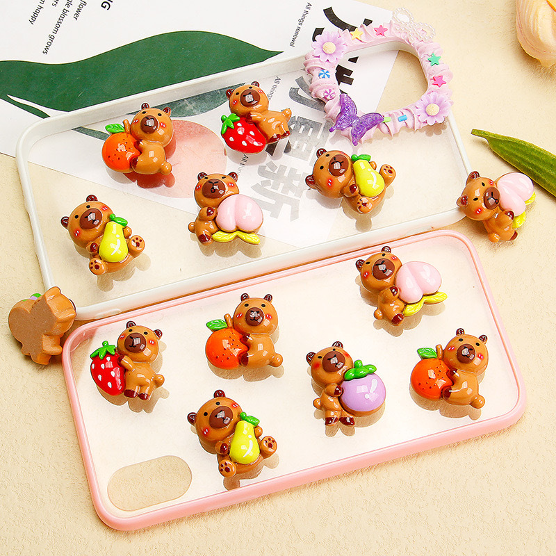 Nuevo cuero de tarjeta de dibujos animados, accesorios de resina de bricolaje de frutas, pegamento de crema, parche de carcasa para teléfono móvil, hebilla de zapatos, accesorios para el cabello, parche para refrigerador