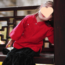 女童唐装秋款民国风红色礼服女孩中国风儿童学院风汉服古装两件套