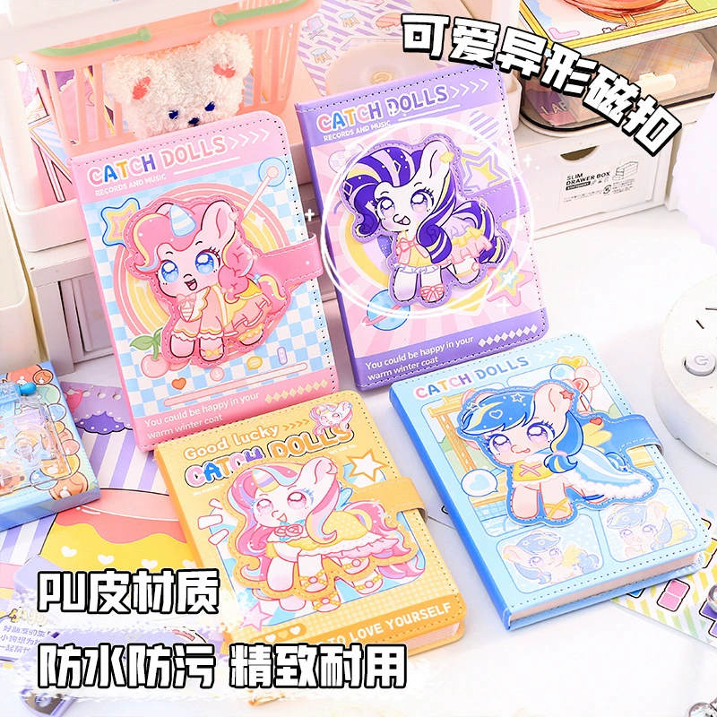 Pony Kelly Кожаная Лапша A6 Мягкая кожа декомпрессионная кожаная книга студентов с магнитной пряжкой Цветная страница ручной книги