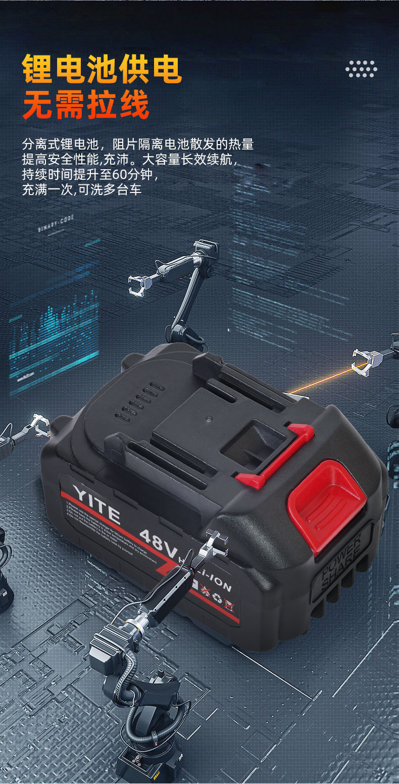 Wireless High-Pressure Car Wash Water Gun for Home Use, Lithium Battery Car Wash Tool, Direct Sales from Manufacturer, Wholesale Machine Nozzle Cleaning