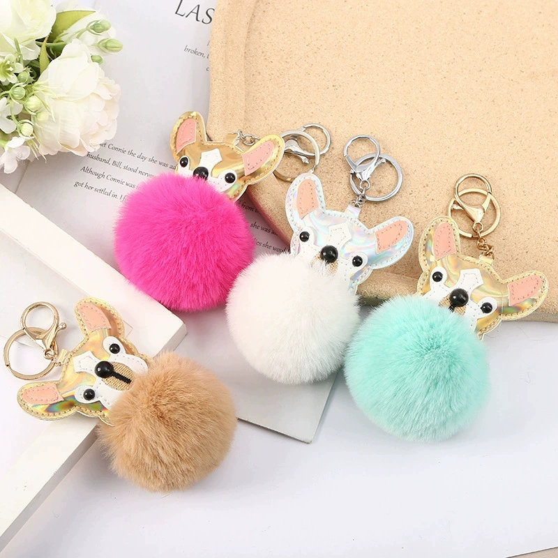 Golden glossy keychain for keys, bag, pendant