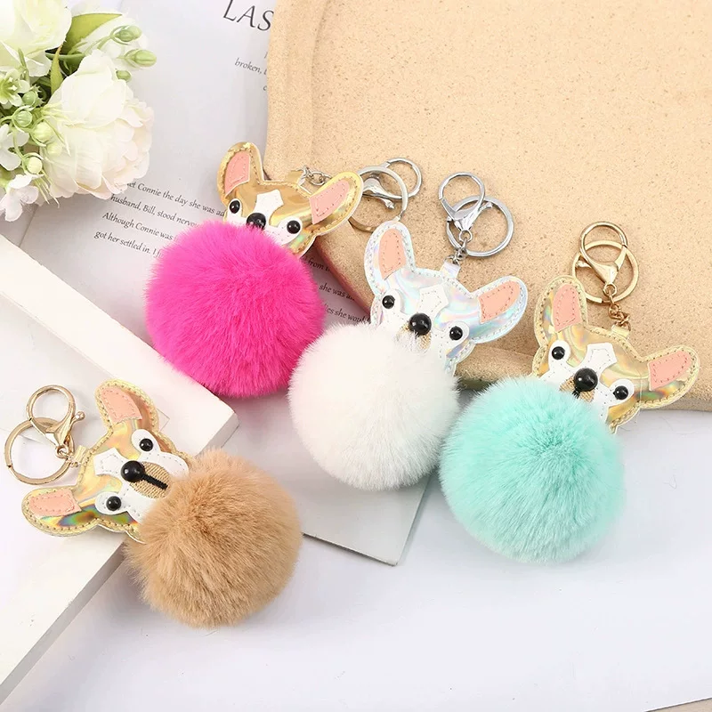 Golden glossy keychain for keys, bag, pendant