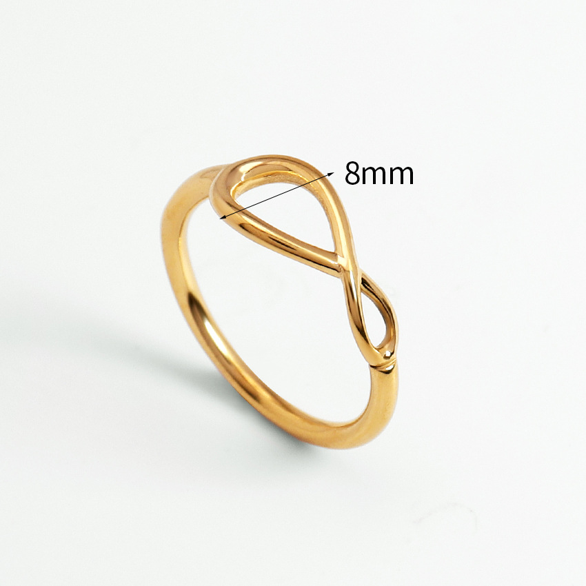Women's Gender Wholesale Jewelry Casual Simple Style Infinity 304 Stainless Steel 18K Gold Plated Hollow Out Rings