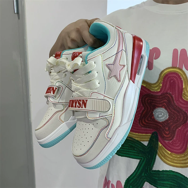 На воздушной подушке звезды кроссовки студентки 2024 новые низкоуровневы нишевые толстые подошвы ретро-цветовые модные повседневные кроссовки
