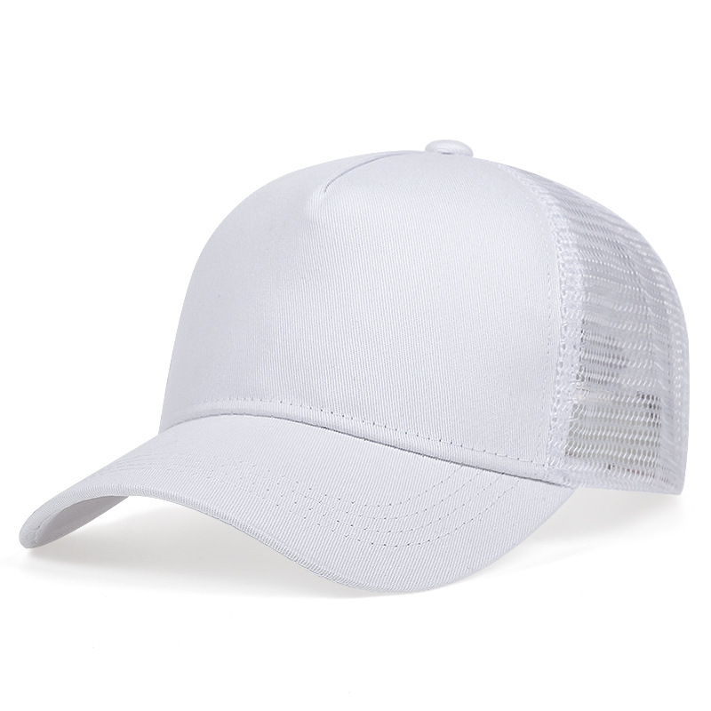 Unisex Basic solid color light plate breathable baseball cap Summer sunnet hat five piece hat Trucker hat_voghion.com