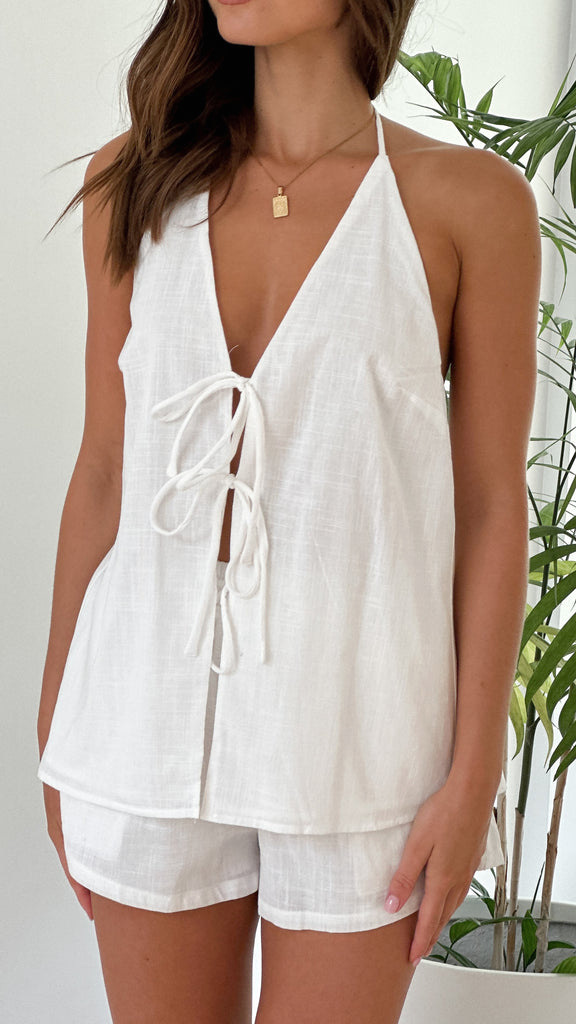 227g Weight Sleeveless Sleeve Length Cotton Fabric Type Shorts Co-ord Set Sets Type 2 Pieces Set Quantity Holiday Occasion V Neck Neckline Comfort Function Regular Fit Fit Type Solid Color Pattern 2025 Spring and Summer Season Women's Gender Streetwear Style Holiday Women's Streetwear Solid Color Cotton Shorts Co-ord Set Shorts Sets 34