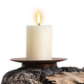 Candlestick Holders 烛台套装 砖红色蜡烛托盘 蜡烛底座装饰铁盘