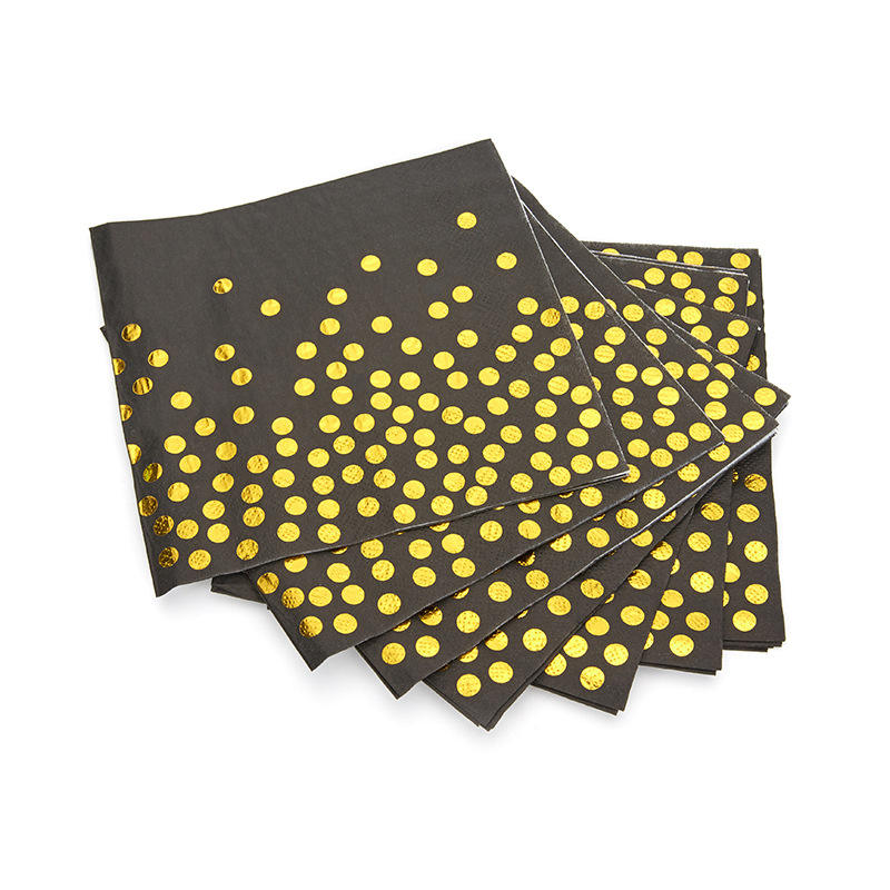 25 블랙 골드 냅킨