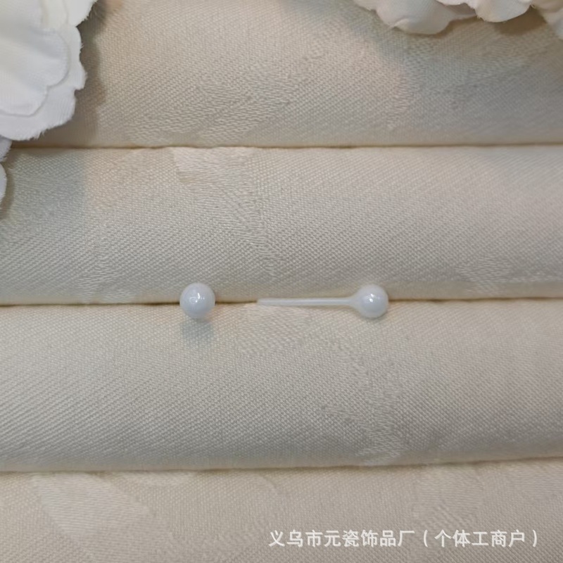 新型陶瓷4mm圆头耳钉简约时尚个性百搭养耳洞免摘陶瓷耳钉饰品|undefined