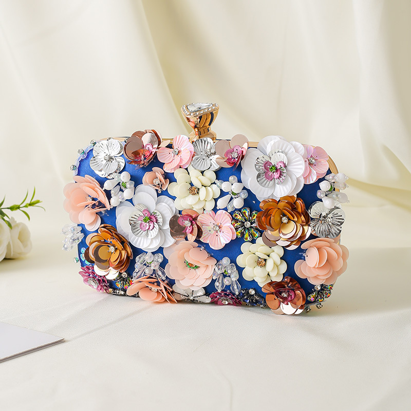 Elegante Abendtasche Mit Blumenperlen Handgefertigt Für Damen_voghion.com