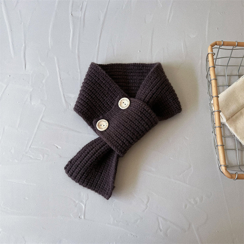 Sciarpa per bambini Moda invernale Instagram bavaglino per neonati con bottoni lavorati a maglia per bambini e bambine_voghion.com