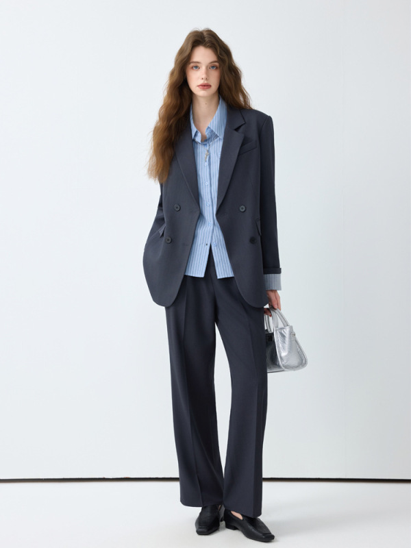 高级感西装套装女2025秋季新款宽松休闲西服气质通勤职业装两件套|undefined