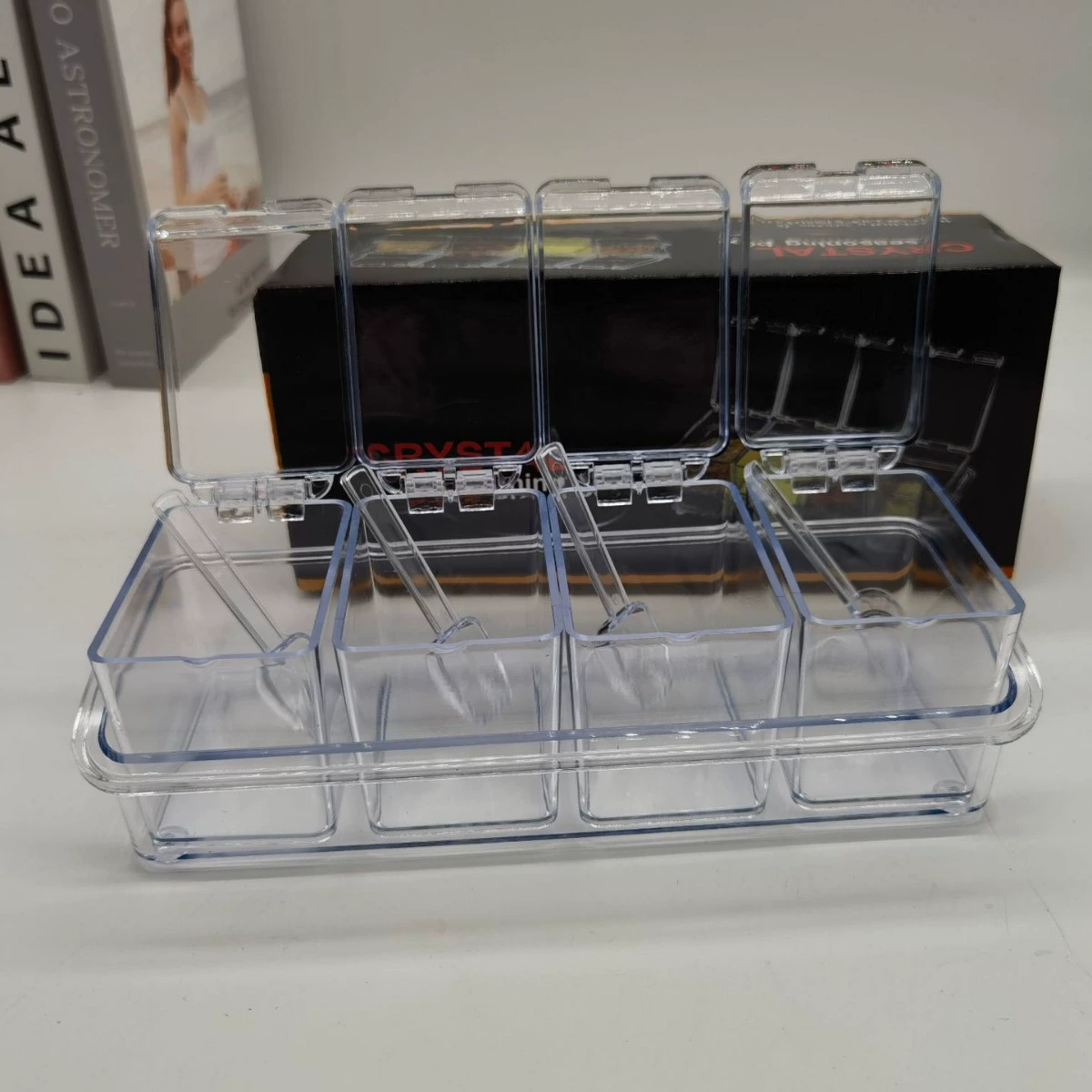 Коробка для приправ Бытовая кухонная соль Бак для хранения приправ Прозрачная коробка для приготовления пищи Заводская коробка для хранения Простой