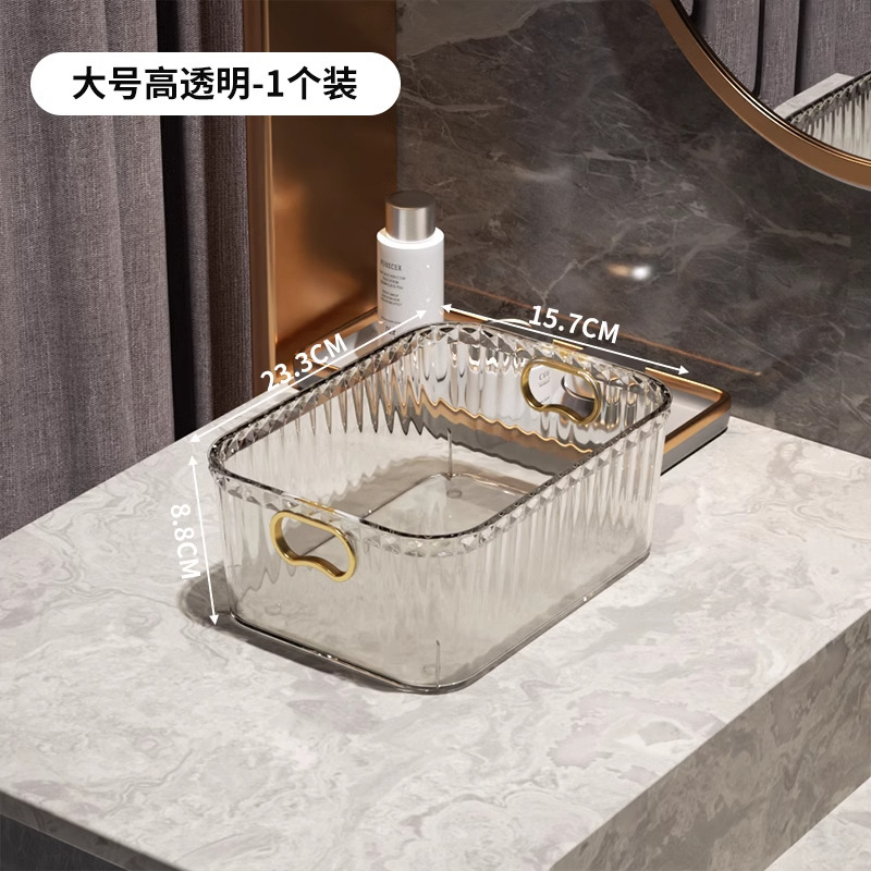 軽奢風PET製卓上化粧品収納ボックス アクリル製寝室衣類雑貨コーヒーテーブルスナック収納バスケット卸売|undefined