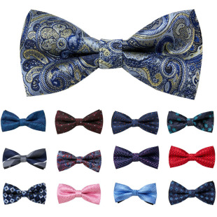 Bow tie men's formal wear wedding Korean fashionable double-layer bridegroom wedding men's and women's solid color bow tie bow wholesale in stock