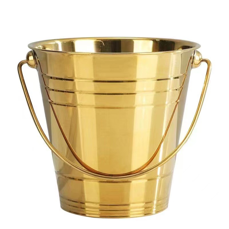 Barril de aceite de acero inoxidable Barril portátil para acampar al aire libre Barril de partículas de hielo Barril de cerveza chapado en oro Barril de hielo de acero inoxidable