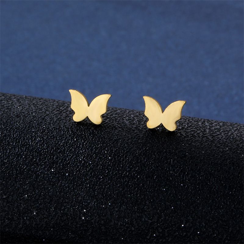 Mujeres Estilo Simple Mariposa Acero Inoxidable Acero Titanio Collar Colgante Conjuntos De Joyas display picture 4